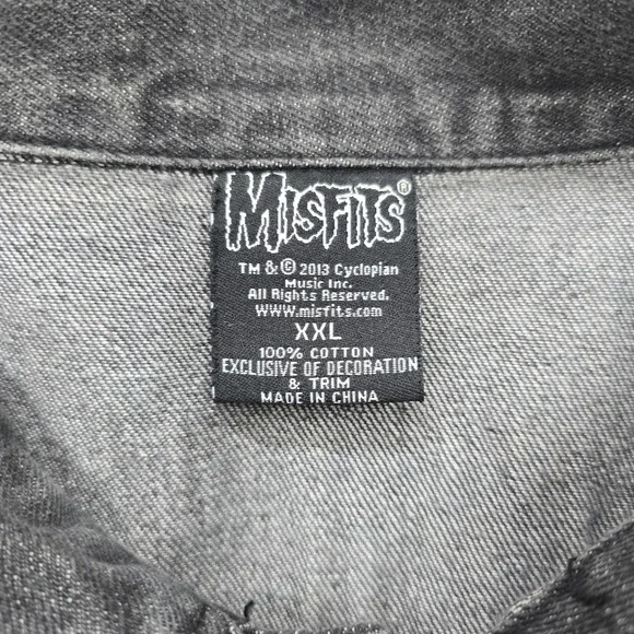 Punk Rock Vest Mens XXL Black Denim Patched Sleeveless Jacket Custom Patches - Picture 3 of 16